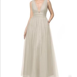 Azazie Taupe bridesmaid dress